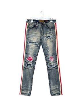 MAKOBI Men’s Distressed Jeans,Size 30 X 32